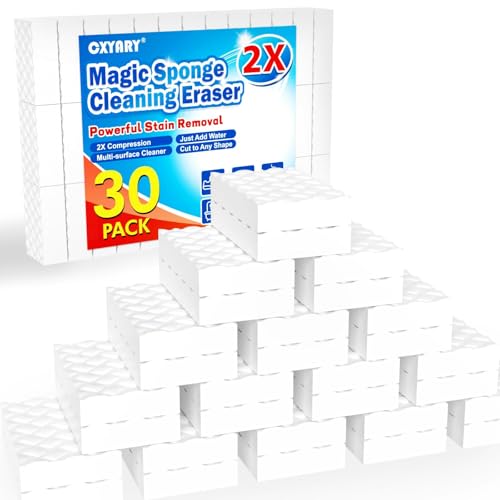 30 Pack 2X Density Magic Cleaning Sponges - Multi-Functional Erasers