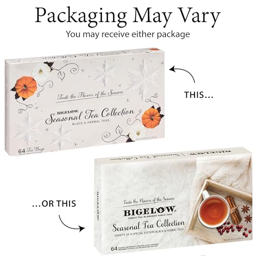 Bigelow Seasonal Tea Collection Gift Set, 64 Tea Bags - Includes Pumpkin Spice, Peppermint & More