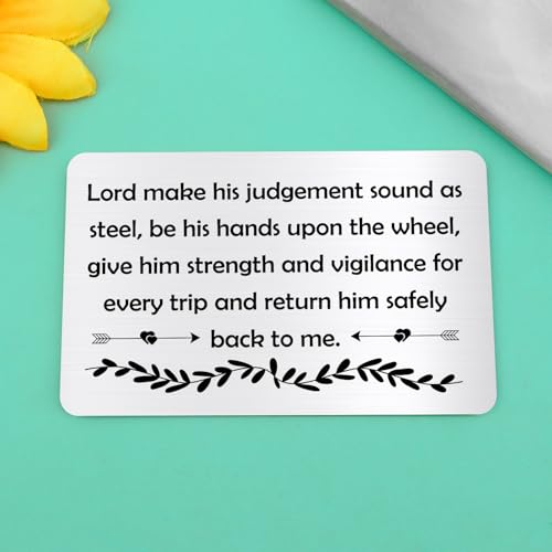 Truck Driver Prayer Card Gift for Husband & Boyfriend - Stainless Steel