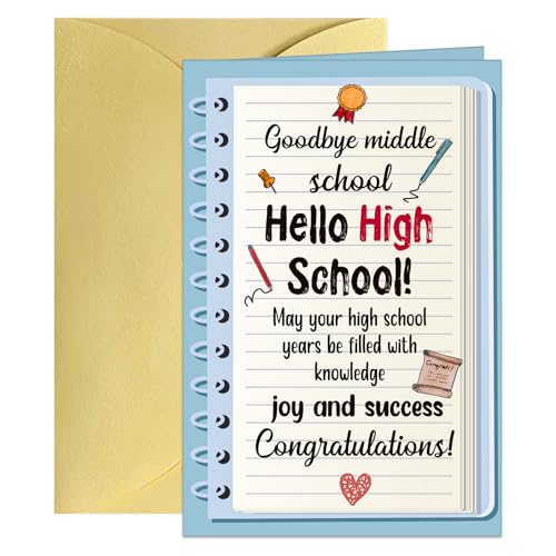 8th Grade Graduation Card - Goodbye Middle School, Hello High School