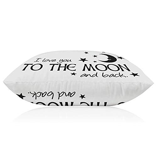 EKOBLA Decorative Throw Pillow Cover 20x30 Inch - I Love You to The Moon and Back