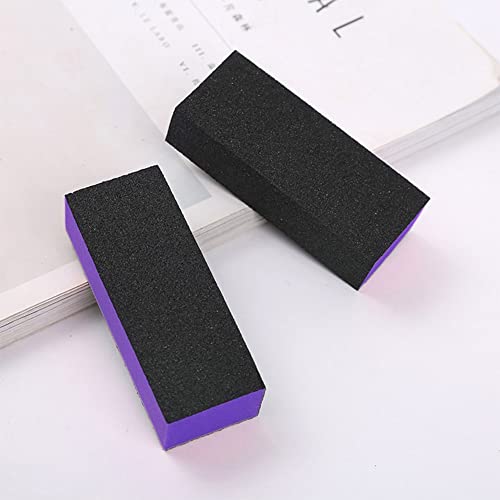 SKYPIA 3-Sided Nail Buffer Blocks - Purple Sanding Polishing Files (2 Pack)