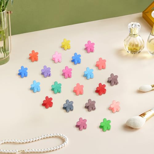 Yongdeli Mini Flower Hair Claw Clips 50-Pack Matte Colors Small Hair Grips