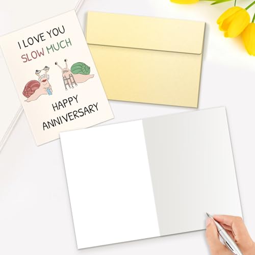 Funny Snail Anniversary Card - Love You Slow Much for Him/Her