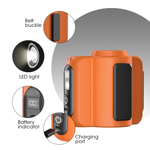 TrendGear Portable Waist Clip Fan, 5000mAh Rechargeable Orange Belt Fan