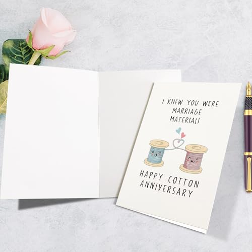Funny 2nd Anniversary Card for Husband or Wife | Cotton Anniversary