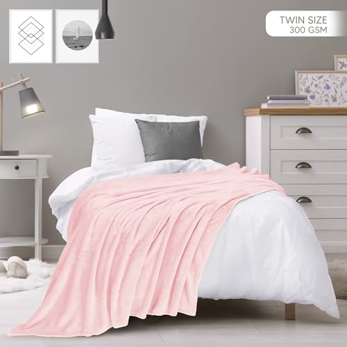 Utopia Bedding Ultra Soft Fleece Blanket Twin Size Pink 60x80