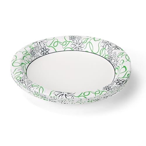Glad 8.5-Inch Round Disposable Paper Plates - Whimsical Florals, 12 Count