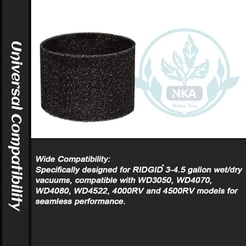 Compatible Foam Sleeve Filter for RIDGID Wet/Dry Vacuums - 2-Pack