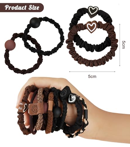 Seamless Nylon Hair Ties 20-Pack Soft Ponytail Holders Black