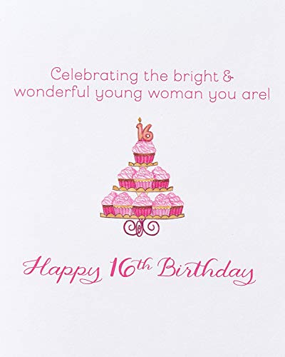 Papyrus 16th Birthday Card - Bright & Wonderful Young Woman by Bella Pilar