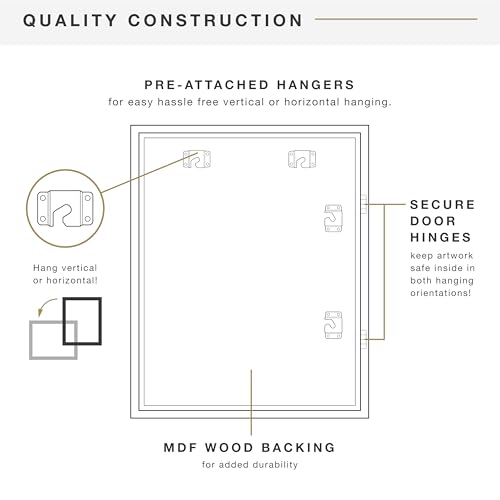 MCS Kids Art Frame 12x16 Matted with 9x12 Opening, Black Changeable Magnetic Picture Frame Kids Artwork Storage Display for Walls (1-Pack)