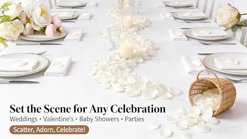 400 Pcs White Silk Rose Petals - Real Touch Artificial Flower Decor
