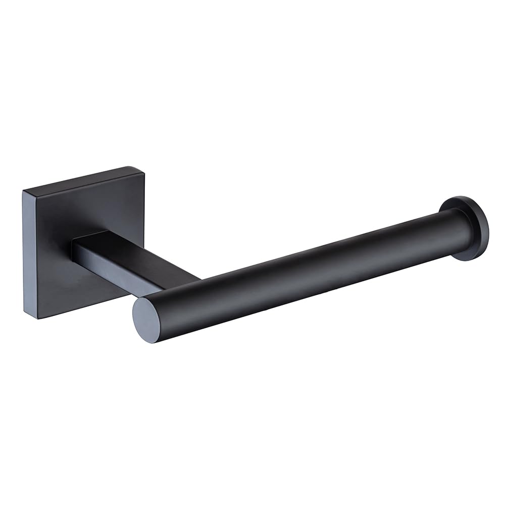 Modern Matte Black 304 Stainless Steel Toilet Paper Holder Wall Mounted Permanent Bathroom Tissue Roll Holder Toilet Paper Roll Holder Luxe Finish Toilet Roll Holder Sleek Stylish toilet tissue holder