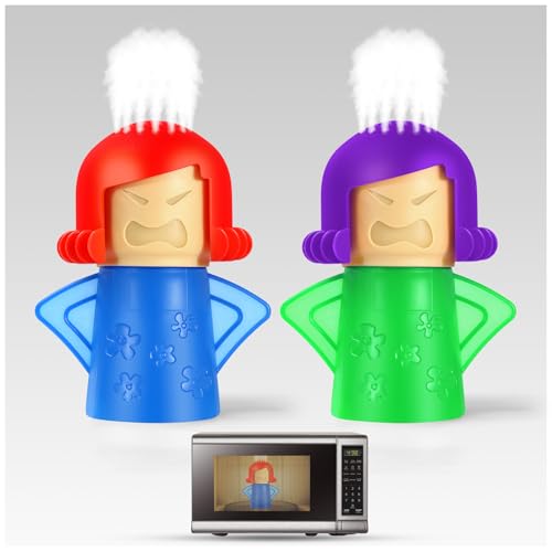 Spardar Angry Mama Microwave Cleaner - Fun & Easy Steam Cleaning Tool, 2 Pack