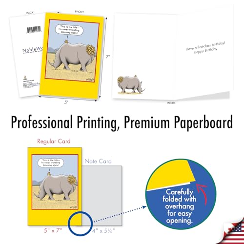 Funny Birthday Card - First-Class Birds - Under Attack with Envelope - NobleWorks