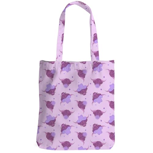 Watercolor Floral Western Canvas Tote Bag for Women Grocery Beach