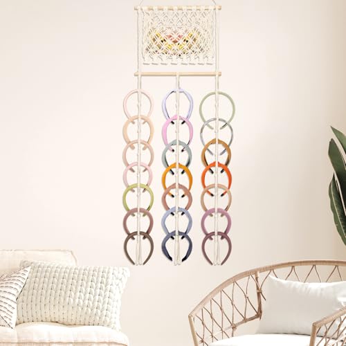 Wall-Mounted Hair Bow Organizer for Women & Girls, Boho Headband Storage