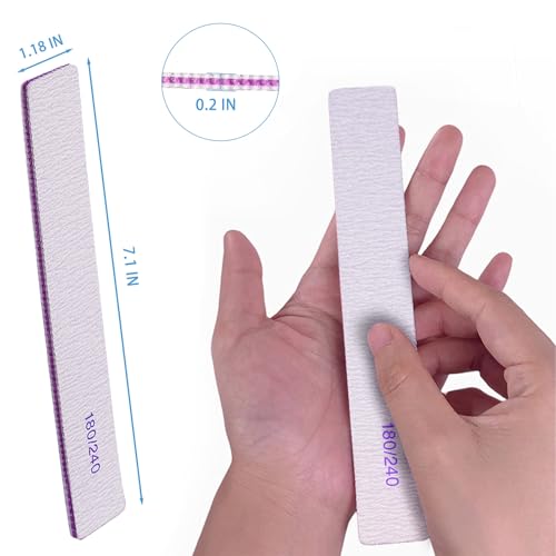 GigaGround 12-Pack Professional 180/240 Grit Double-Sided Emery Board Nail Files