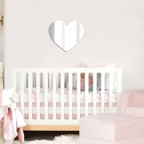 Heart Shaped Acrylic Wall Mirror - 12.2" x 11.6" Decorative Mirror