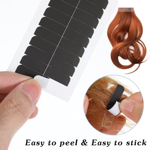 Mabor 120Pcs Double Sided Tape for Hair Extensions Replacement Black