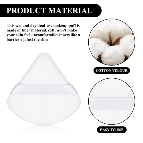 Maitys 12 Pcs Triangle Powder Puffs 2.76 Inch Soft Velour Makeup Sponges