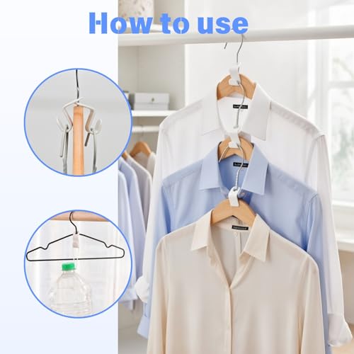 100 Heavy Duty Hanger Connector Hooks - Space-Saving Closet Organizers
