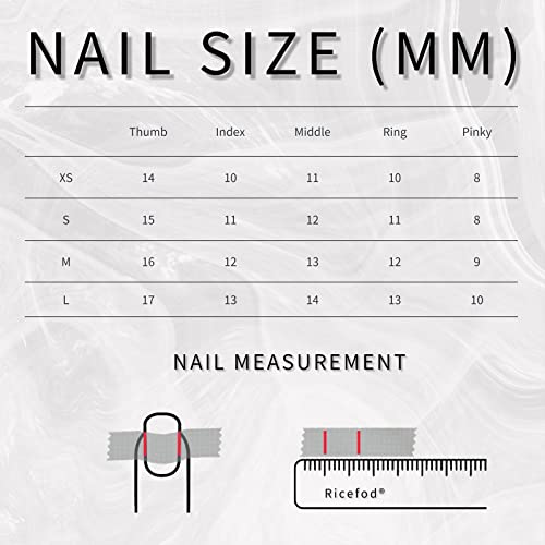 Ricefod Handmade Press on False Nails Luxury Coffin Red Medium 10pcs