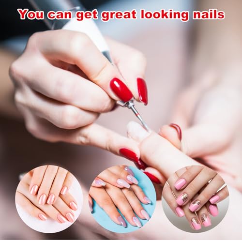 YUXIANLB 6pcs Diamond Cuticle Drill Bit Set with Case 3/32" Flame Manicure Tools