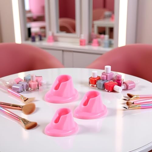 Senyango 3-Pack Pink Soft Rubber Nail Polish Bottle Holder and Display Stand