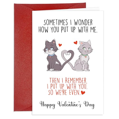 Funny Valentine's Day Card with Envelope - Witty Humor for Him & Her