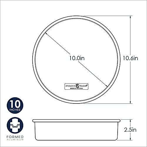 Nordic Ware 10-Inch Natural Aluminum Round Cake Pan - Heavy Duty Bakeware