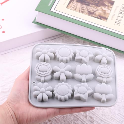 Flower Silicone Candy Molds - Sunflower & Tulip Chocolate Mold