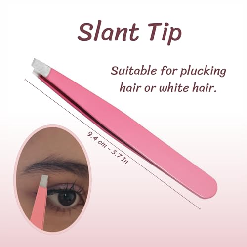 BRHEMA 4-Piece Professional Eyebrow Tweezers Set with Precision Tips