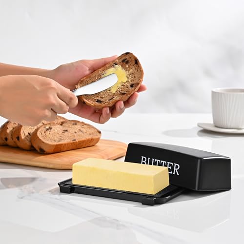 Large Capacity Butter Dish with Lid & Knife - Dishwasher Safe
