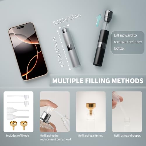 YIKIBOX 8ml Refillable Travel Perfume Atomizer - Leak-Proof Mini Spray Bottle