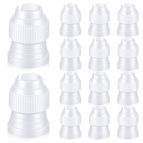 15-Pack Clear Plastic Piping Bag Couplers for Cake Decorating