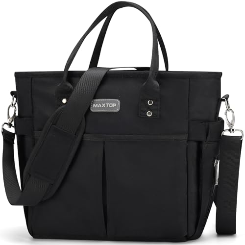 MAXTOP Insulated Lunch Bag, Large Thermal Cooler Tote for Work - Charcoal Black