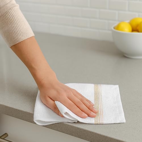 100% Cotton Washcloths - 12x12 in, Ultra-Absorbent, 10 Pack