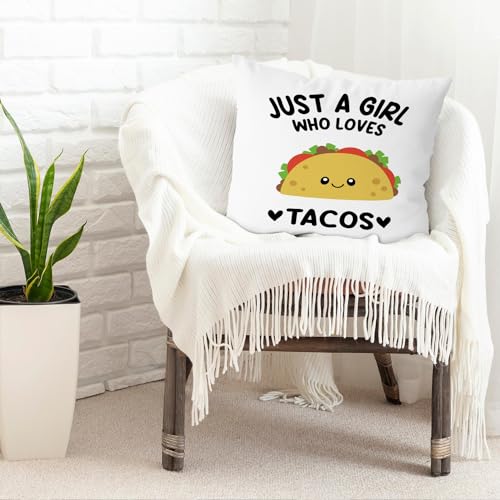 Funny Taco Pillow Cover 18x18 | Flannel Cushion Case for Home