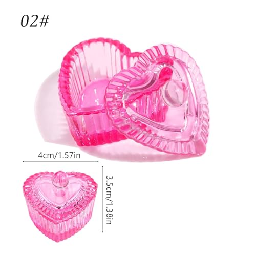 Zhuluck Pink Heart Glass Dappen Dish for Acrylic Nail Liquid and Powder