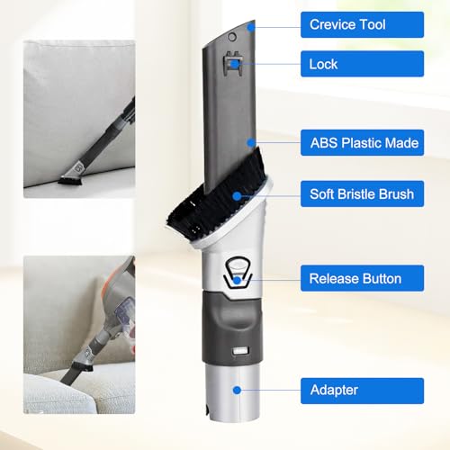 2-in-1 Crevice & Duster Tool for Shark Vacuums - Extended Reach Brush Attachment