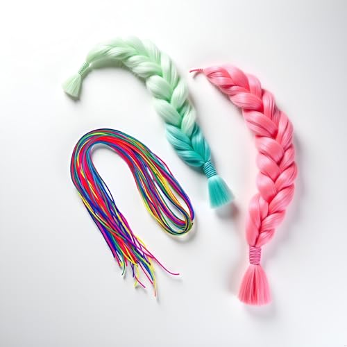 Tnyvm 32 Pcs Colored Hair Strings for Braids Gradient Hair Wrap Ribbons