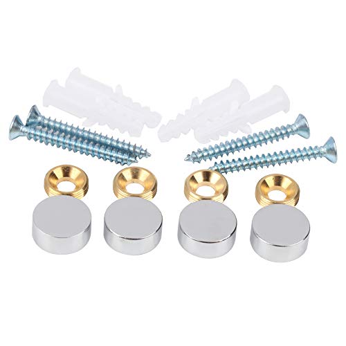 Decorative Mirror Screws 0.6 Inch Brass Cap Nails 4 Pack