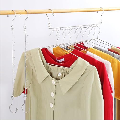 4-Pack Metal Space Saving Hangers for Closet Organization