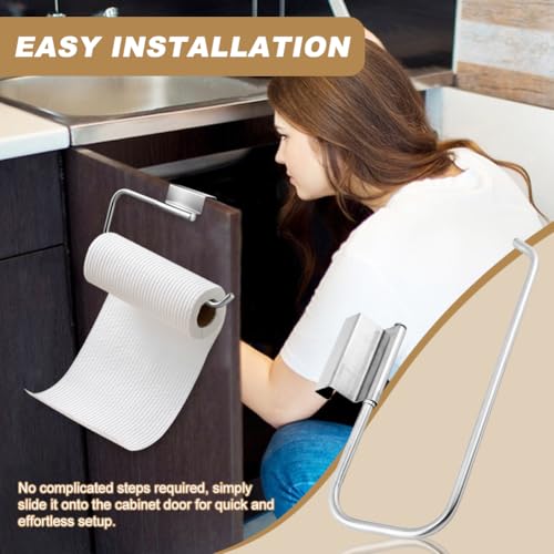 Anscuto Stainless Steel Over-the-Door Paper Towel Holder - Silver