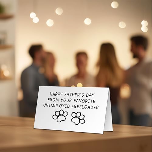 Funny Dog Dad Card with Envelope & Sticker - 4" x 6"