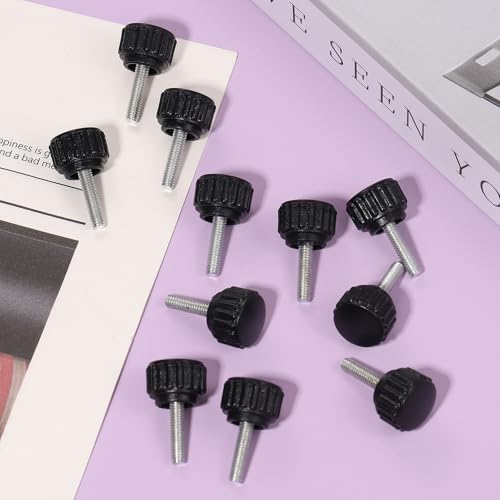 24 Carbon Steel M4 x 15mm Threaded Thumbscrews for VESA Mounting