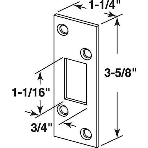 Satin Nickel Deadbolt Strike Plate - 1-1/4 Inch Stamped Steel