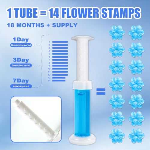 Flower-Shaped Toilet Gel Stamps - 84 Count with 6 Scents
